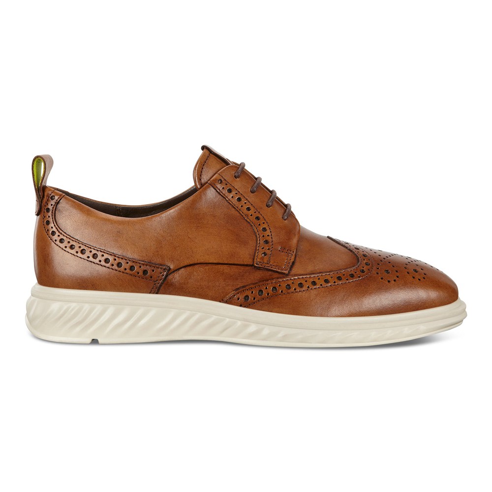 ECCO Mens Brogue Shoes Brown - St.1 Hybrid Lite Wingtip - BVN-270538